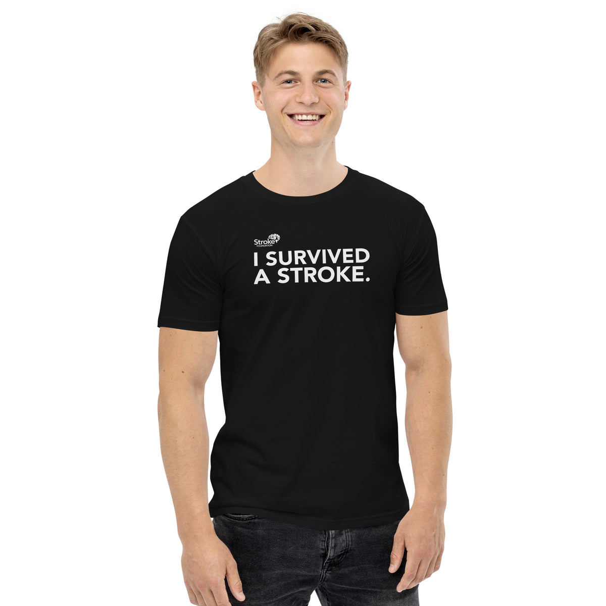 I Survived A Stroke Tshirt - Black – Stroke Foundation